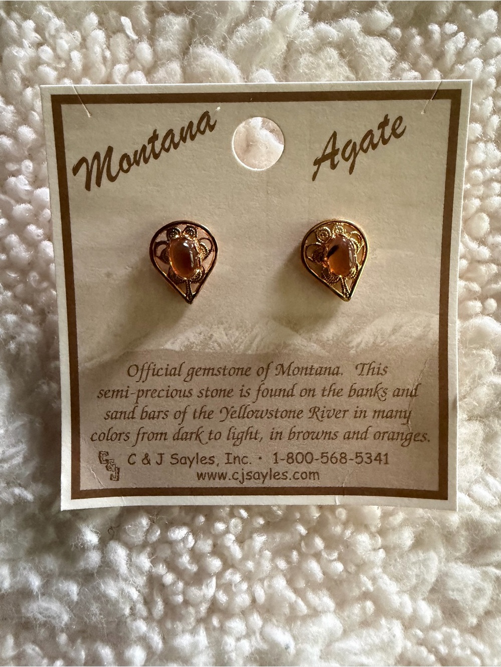 Ardell Gold-Tone Brown Teardrop Stud Earrings